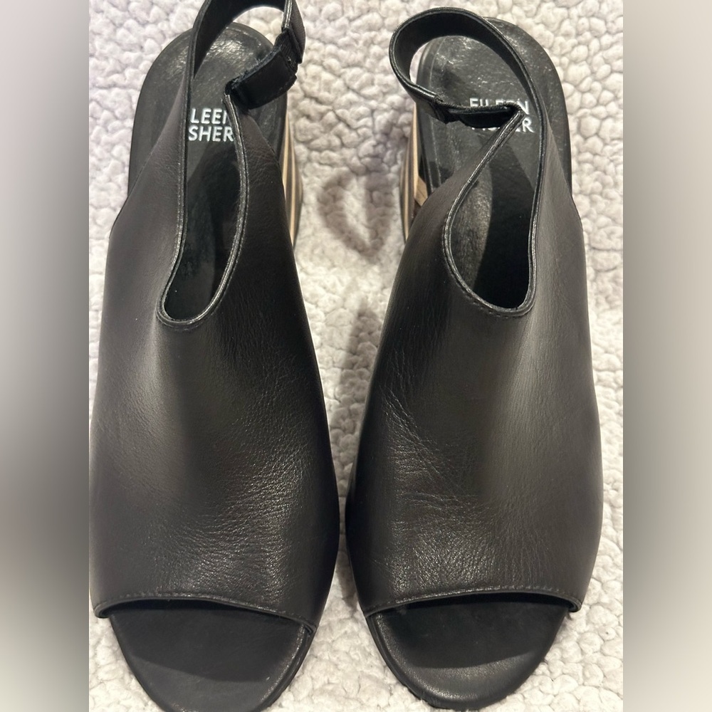 Eileen Fisher Bobbie Italian Leather Slingback Heels - Picture 11 of 14